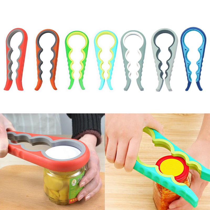 1Pcs 4 in 1 Can Opener Manual Jar Non-slip Twist Cap Bottle Launcher Lid Screw Jam wringer Kitchen Gadget A | Дом и сад