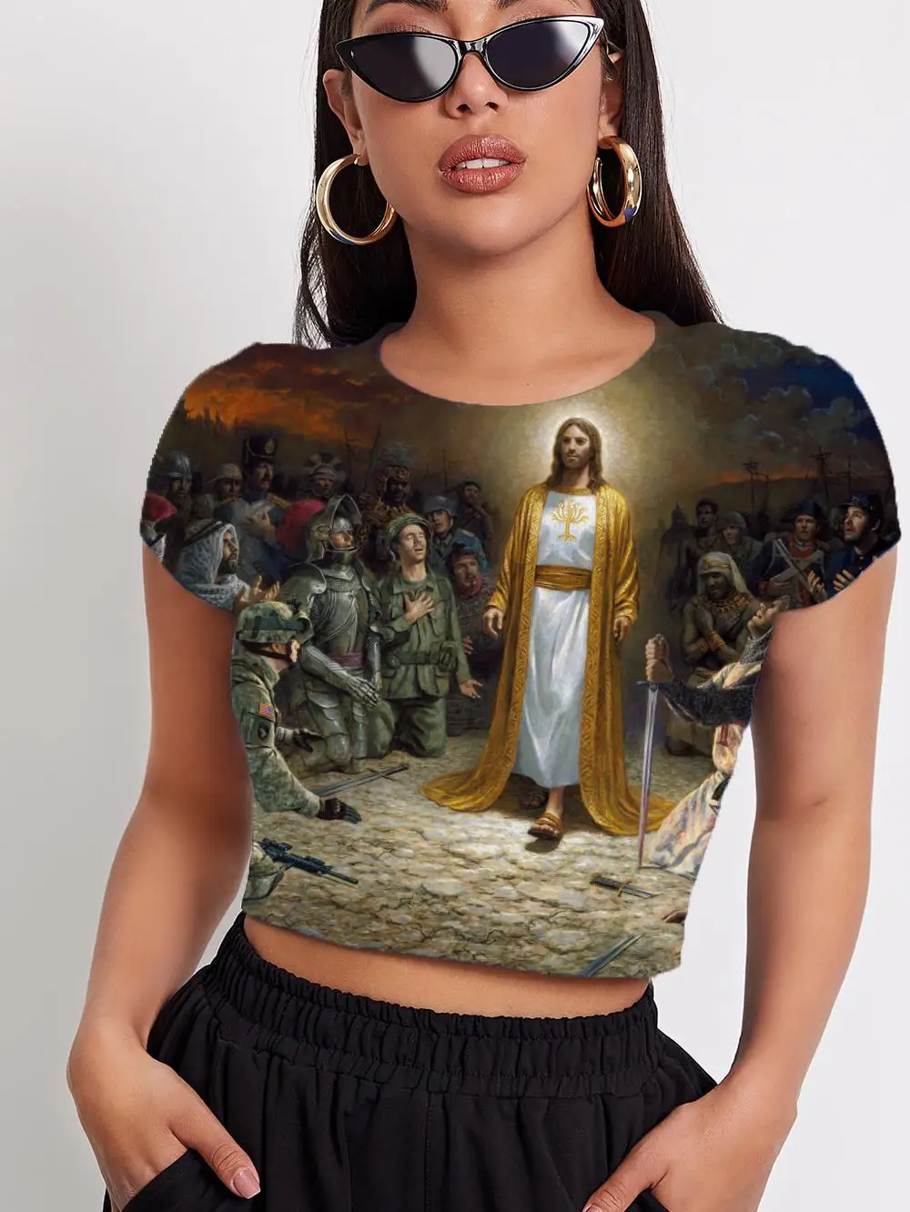 

3d Tshirt Christian T shirt Women Jesus T-shirts 3d Harajuku Funny T shirts Womens Clothing Punk Rock Casual Tops Slim O-Neck