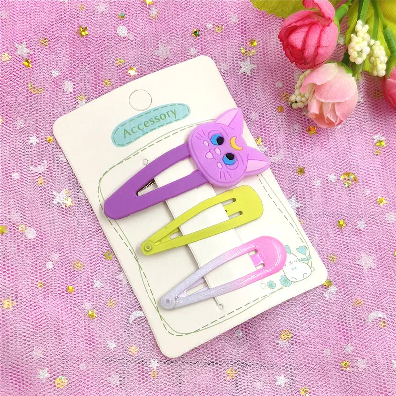 3 шт./компл. милые элегантные заколки для волос с котом девочек заколка аксессуары