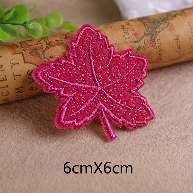 New hot selling cartoon cute embroidered patches sewing clothes pants colorful leaf decoration repair iron on applique | Дом и сад