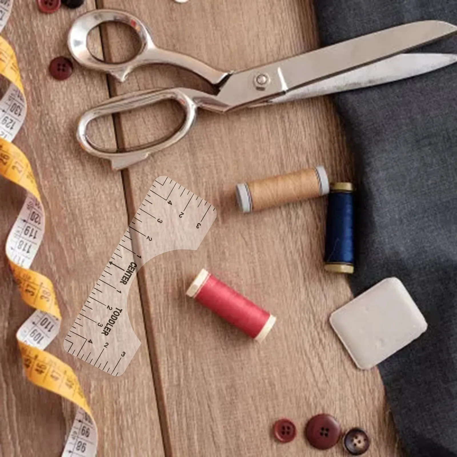 

4PCS T-Shirt Alignment Ruler For Guiding T-Shirt Design Fashion Rulers With Size Chart DIY Drawing Template Craft Tool Drafting