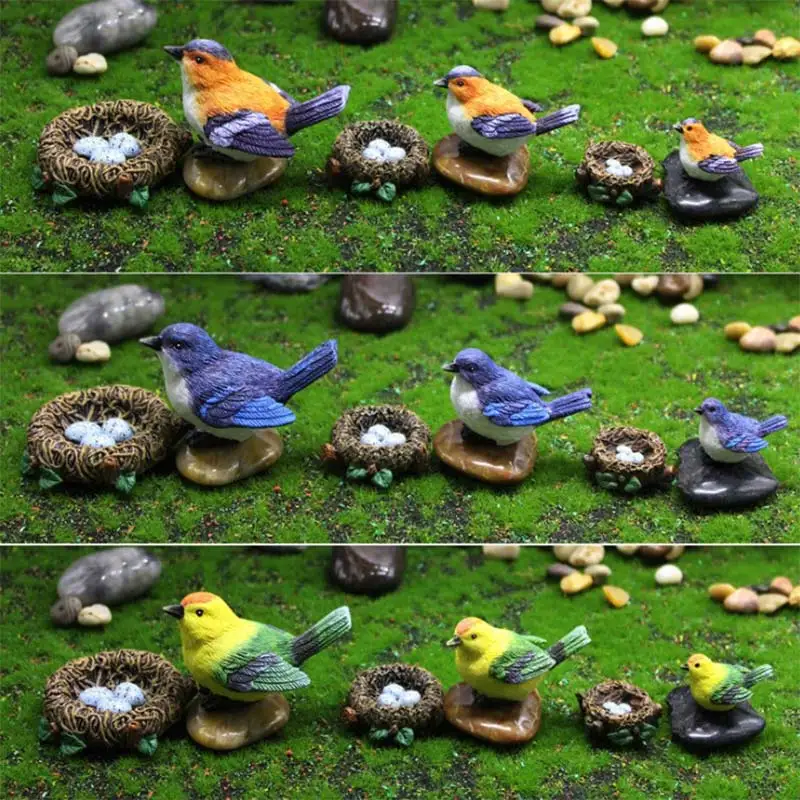MiMiniature украшения для сада из смолы птиц модель животного украшение | Дом и сад