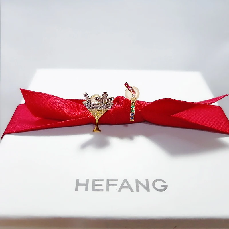 

Cocktail Earrings 925 pure silver micro inlaid zircon fashion simple personality refined elegant design