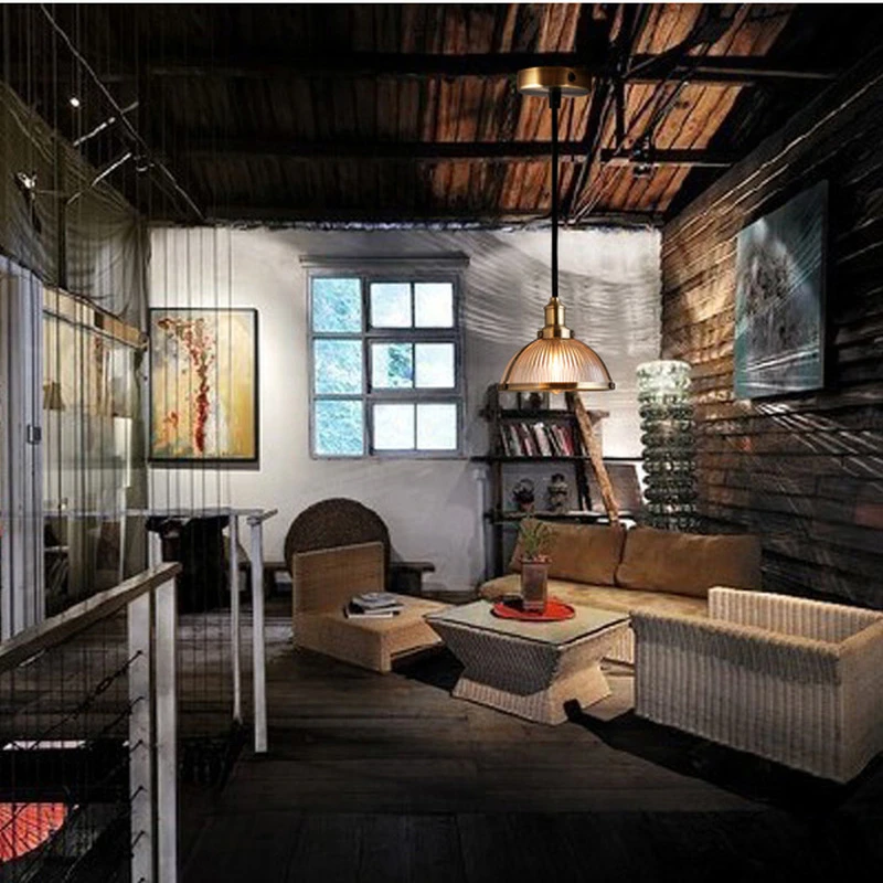 Винтажные потолочные светильники в стиле индастриал Медные подвесные лофт