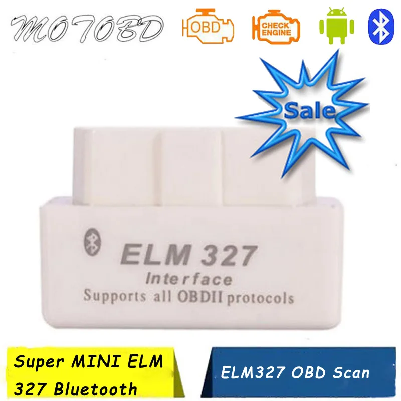 Белый OBD2 автомобильный диагностический инструмент ELM 327 Bluetooth ELM327 OBDII V2.1 v1.5 сканер