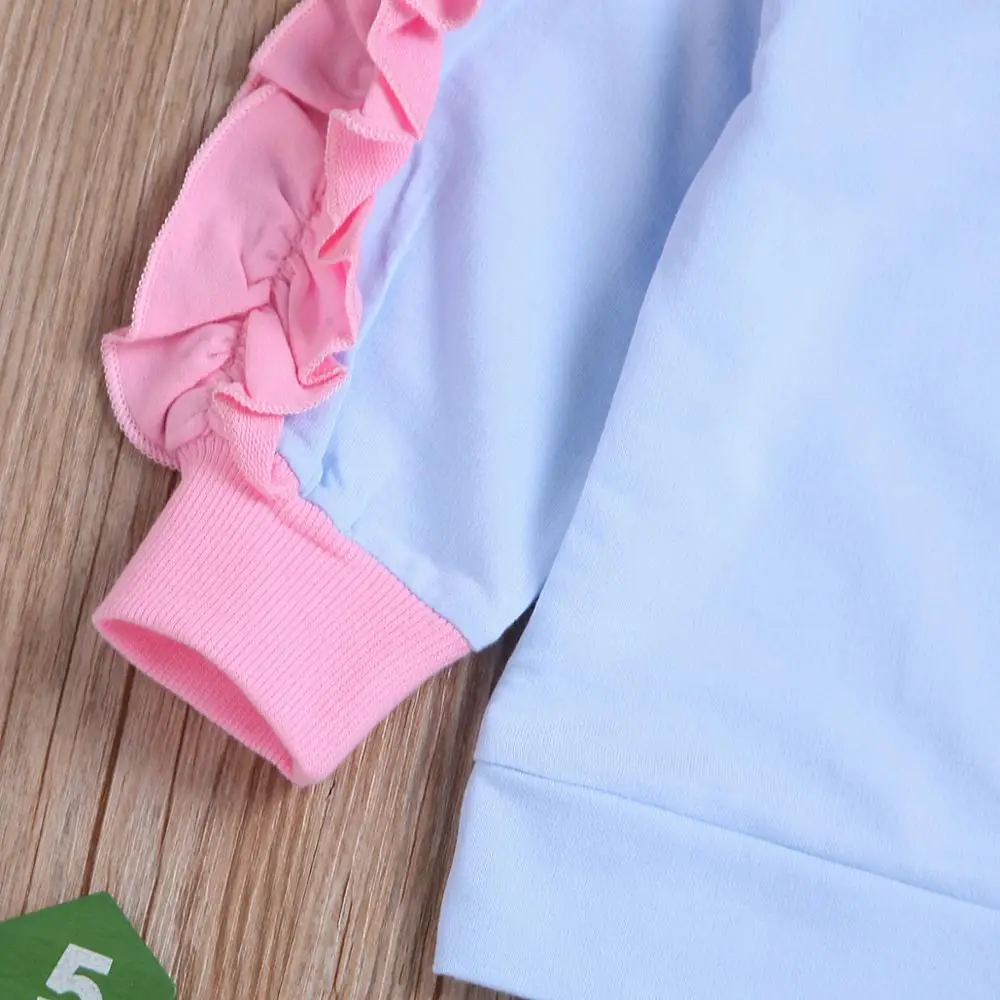 Спортивный костюм для девочек весенне осенняя одежда с оборками маленьких