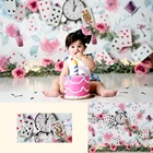Детская фотография фон игральные карты часы бутылка цветок новорожденный День Рождения Вечеринка Фотостудия