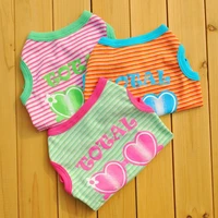 striped love glasses design cute pet clothing dog vest free shipping summer puppy clothes cat vest summer chihuahua dog costume