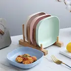 Бытовой пшеничной соломы Небьющийся фруктовые закуски кости тарелка квадратная салатная миска Кухня посуда, чаши