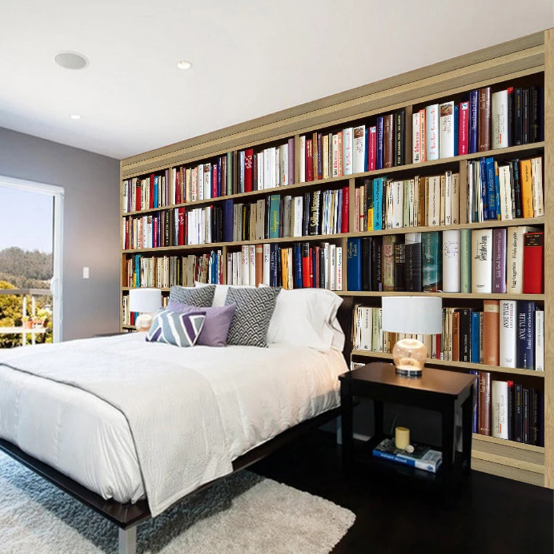 Заказная настенная живопись ретро 3D фотообои для книжной полки обои учебы