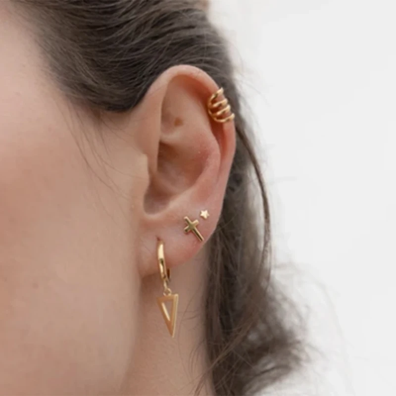 Женские серьги-кольца из серебра 100% пробы с фианитами | Украшения и аксессуары