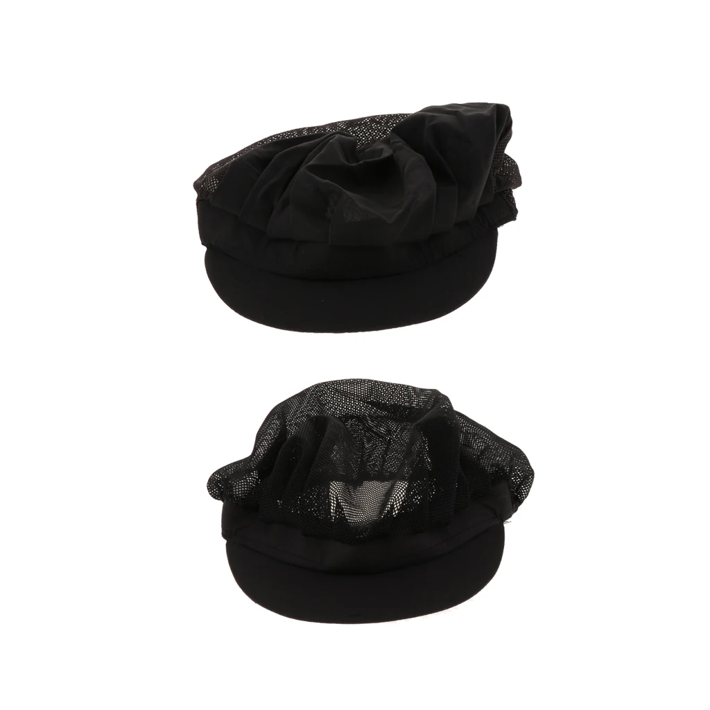 2 черный полный & Половина сетки шеф повара Топ Череп Кепка Ресторан питание шляпа