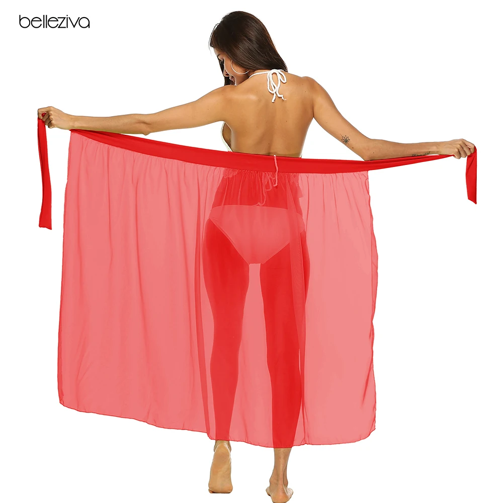 Belleziva Женская цельная пляжная юбка на бретельках тенсел шифоновый светильник