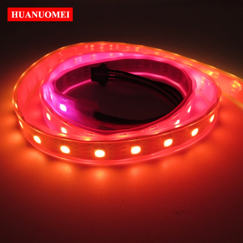 1 м 60 светодиодный s/M HD107S Адресуемая RGB Светодиодная лента 5050 SMD водонепроницаемый