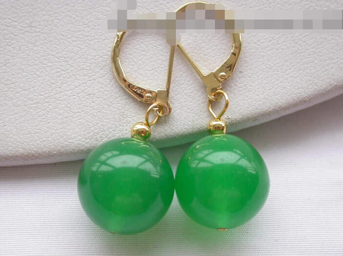 + Бесплатная доставка 12412 круглые серьги с зеленым камнем|Серьги-подвески| |