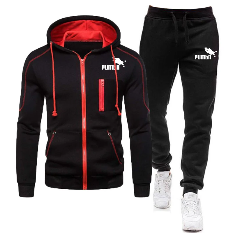 

Autumn Winter Men Tracksuit 2 Pieces Sets Men's Sportswear+Pants Sets Casual Zipper Jackets Male Sportswear Suit Men Clothing