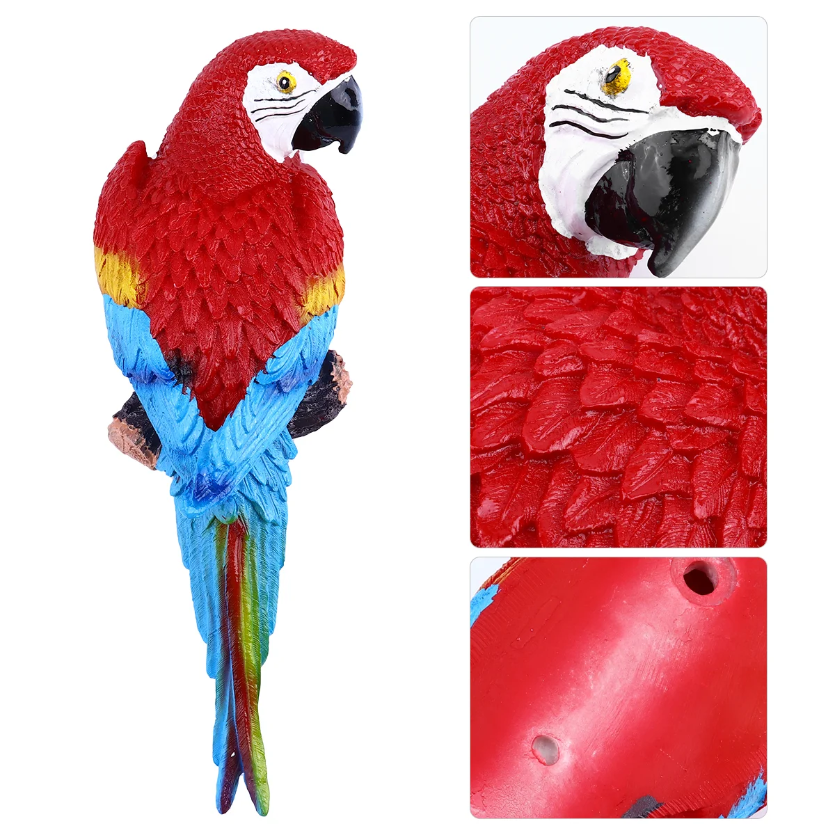 

Resin Parrot Wall Decor Outdoor Indoor Artificial Bird Hanging Decor (Red)