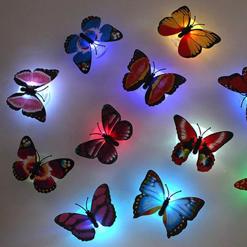 

5pcs LED Wall Stickers Colorful Changing Butterfly Glowing Wall Decals Night Light Lamp Home Decor DIY Living Room Wall Sticker