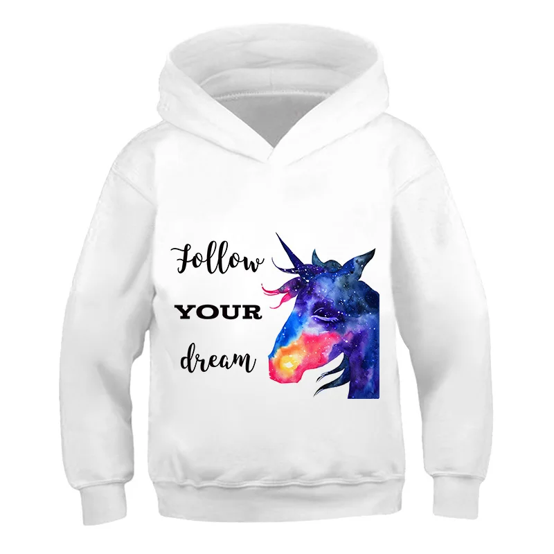 

Long Sleeve Sweatshirts kid Streetwear Haraju Cut unicorn printing pattern New 2021 3--14 Pullover Impostor New Hoodie Boys Girl