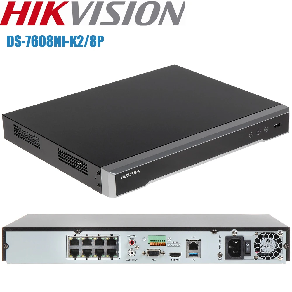 Сетевой видеорегистратор Hikvision Nvr DS-7608NI-K2/8 P 4K сетевой 8 каналов портов POE для
