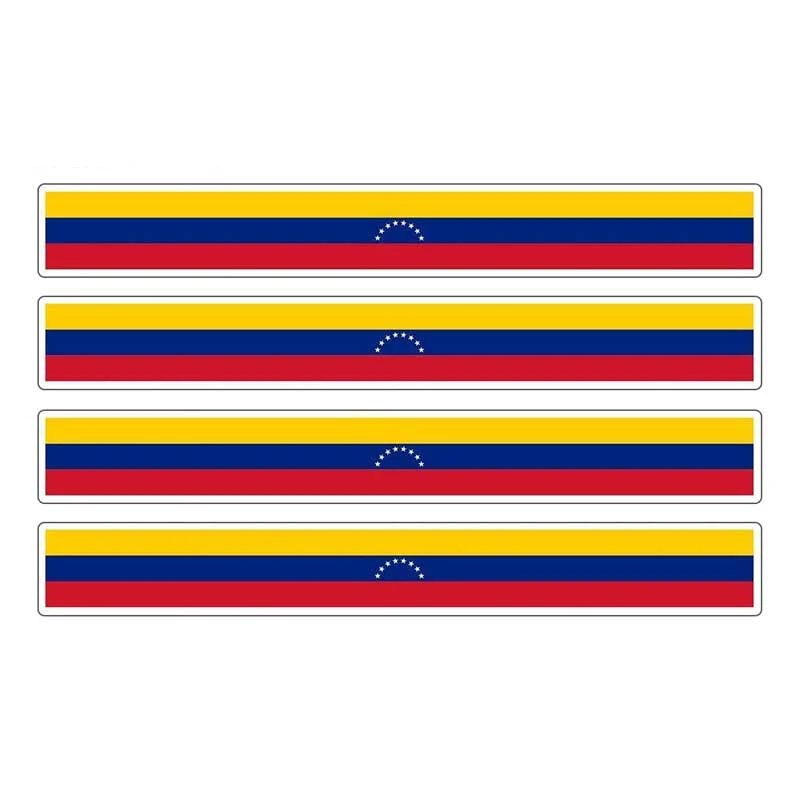 

Hot 4pcs Patriotic Stickers Flag Stripes Vinyl PVC 13cm X 1.7cm Car Motorcycle Reflective Tuning Venezuela Car Sticker