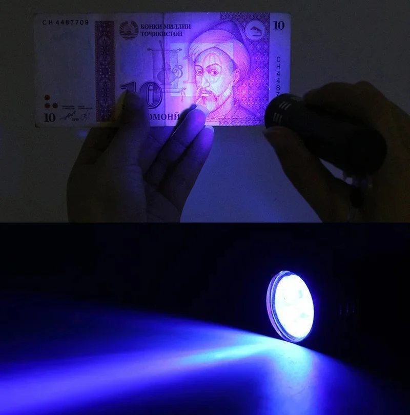 

9 LED Flashlight Torch 4.5v 395NM Light Waterproof Aluminum Lamp Mini UV ULTRA VIOLET Outdoor Portable Tactical Lighting UV Lamp