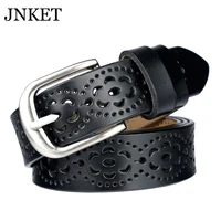 jnket new retro womens cow leather waist belt hollow out belt pin buckles waist belt leisure cinturon jeans belt waistband