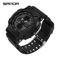 sanda women men digital watch sports dual display 50m waterproof wrist watch for male female clock relogio feminino 6027