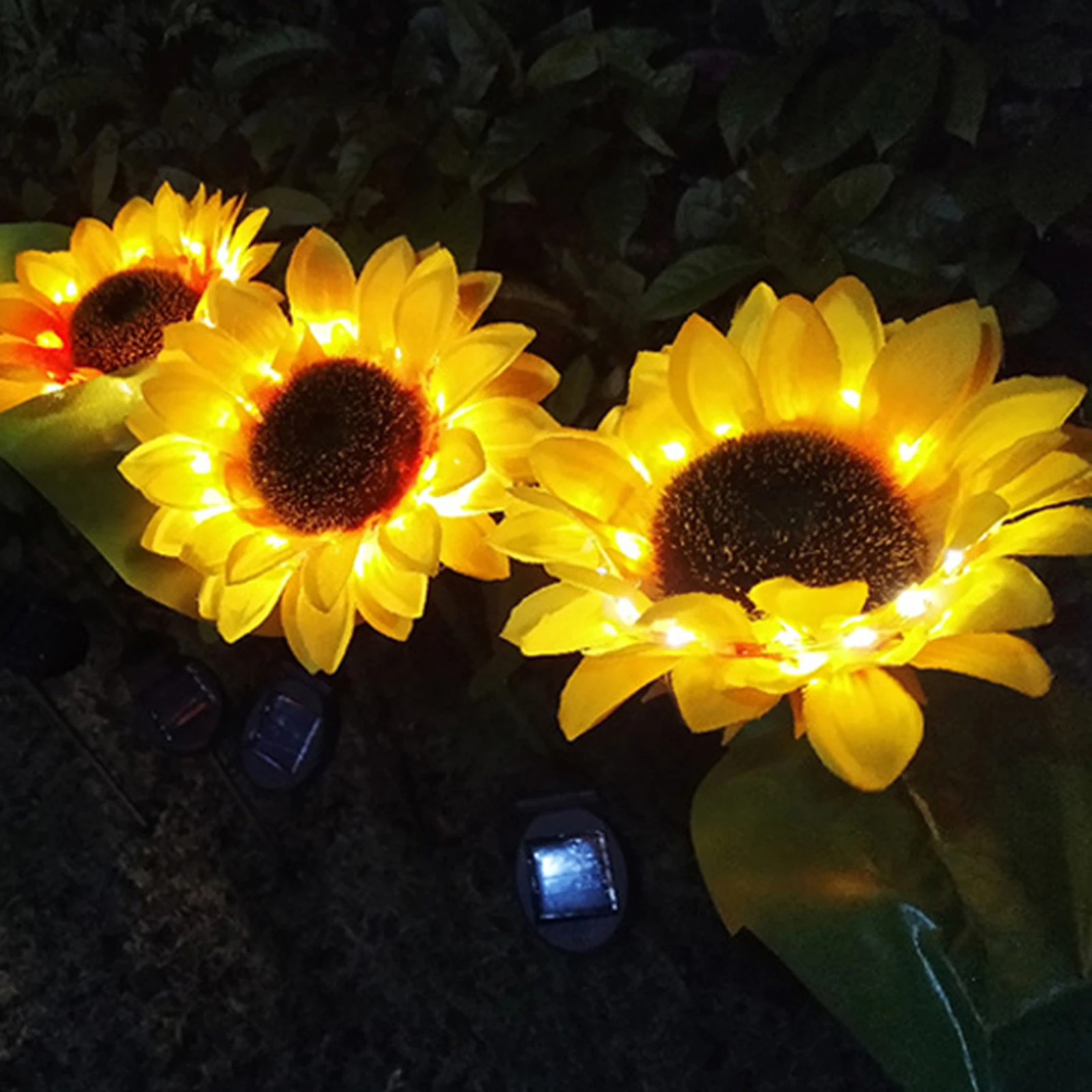 

2pcs Outdoor Sunflower Solar Lamp Decorative Lights Solar Stake Lights Yard Decoration
