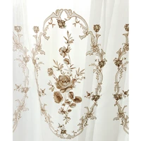 american luxury flower embroidered tulle curtain for living room bedroom sheer curtains window for kitchen voile custom 4