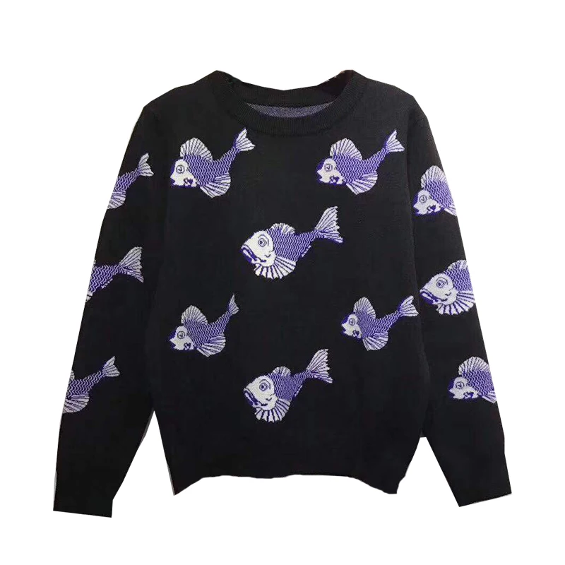 

LY VAREY LIN Autumn Winter Elegant Women O-neck Knitted Pullovers Casual Cartoon Thick Warm Long Sleeve Knitted Sweater