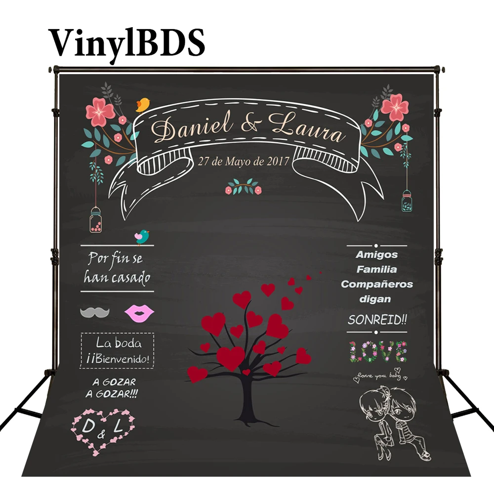VinylBDS Wedding Backdrops Blackboard for Photo Studio Background Photography Customise size made fotostudio photocall | Электроника