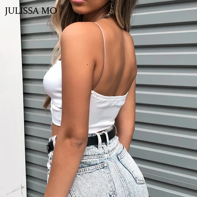 Женский атласный укороченный топ JULISSA MO на шнуровке белый однотонный с открытыми