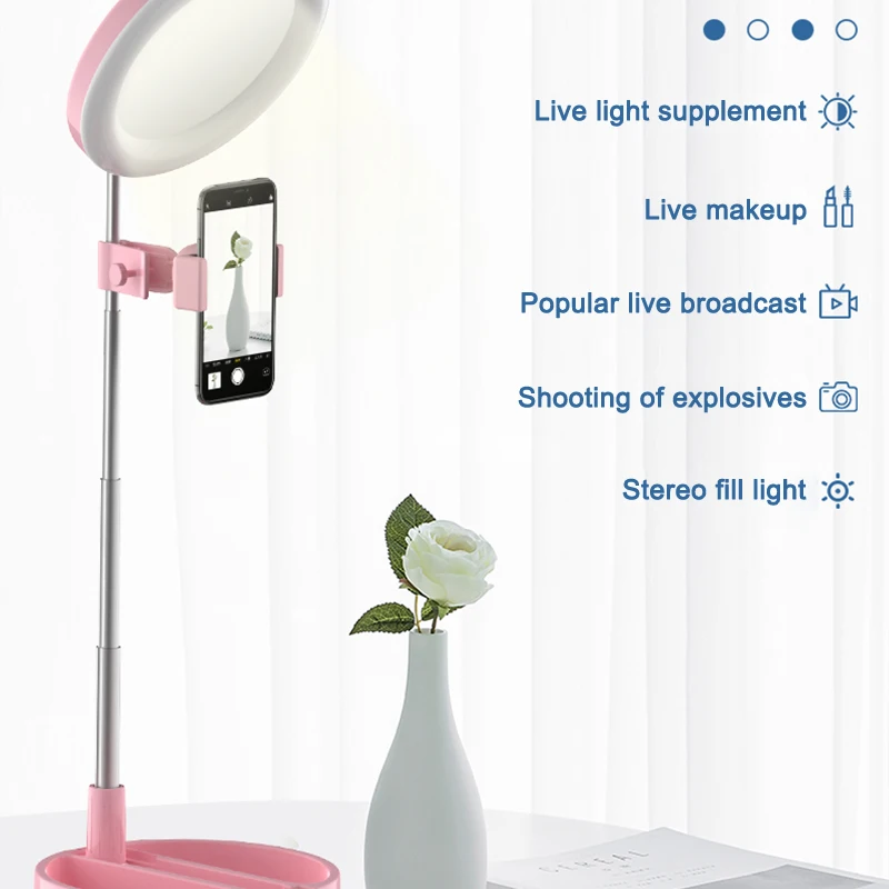 

Photo Studio Phone Video Mini Desktop Table LED Ring Light Photography Dimmable Makeup Ring Lamp New Arrival