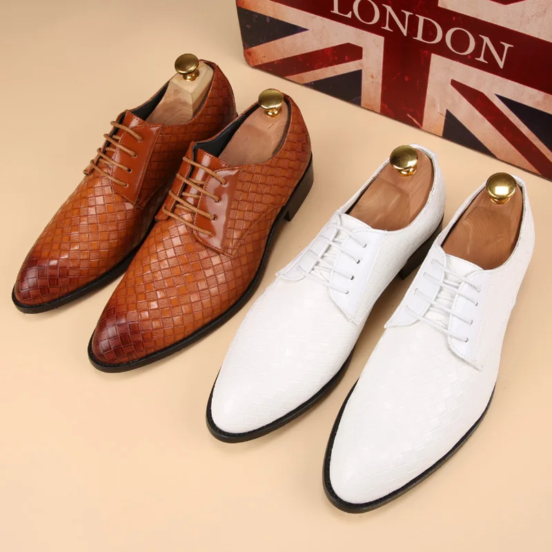 Туфли оксфорды мужские на шнуровке роскошные тканые туфли итальянский дизайн