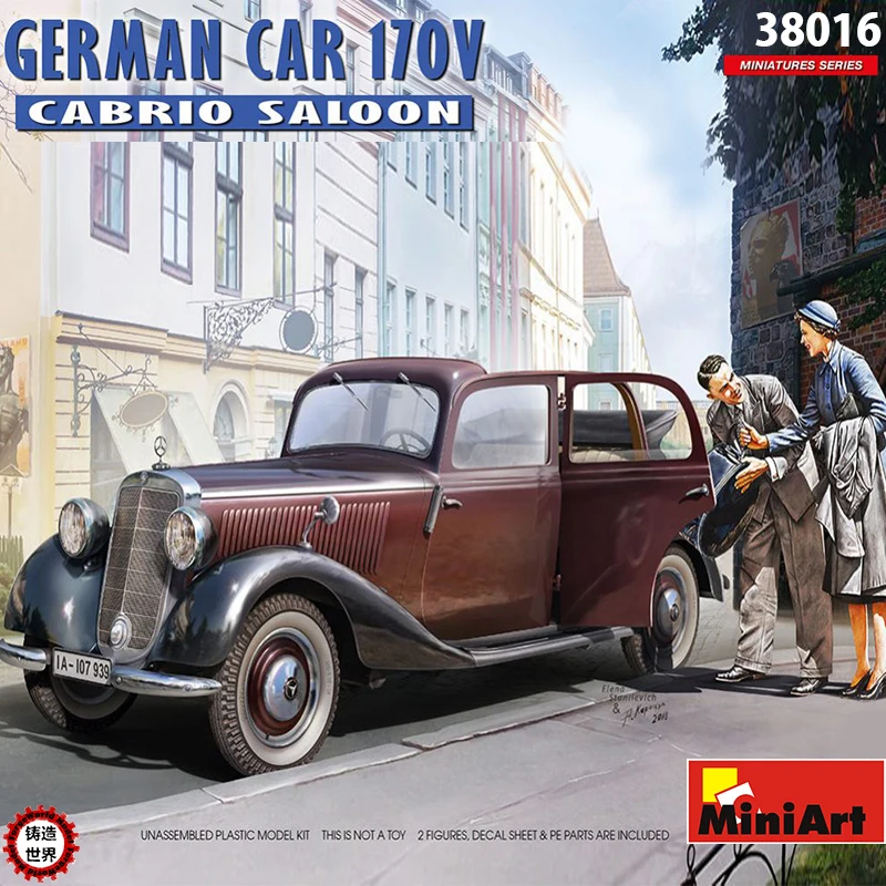 

Miniart plastic assembly car model 1/35 scale German car 170V Cabrio Saloon adult collection DIY assembly kit MA38016
