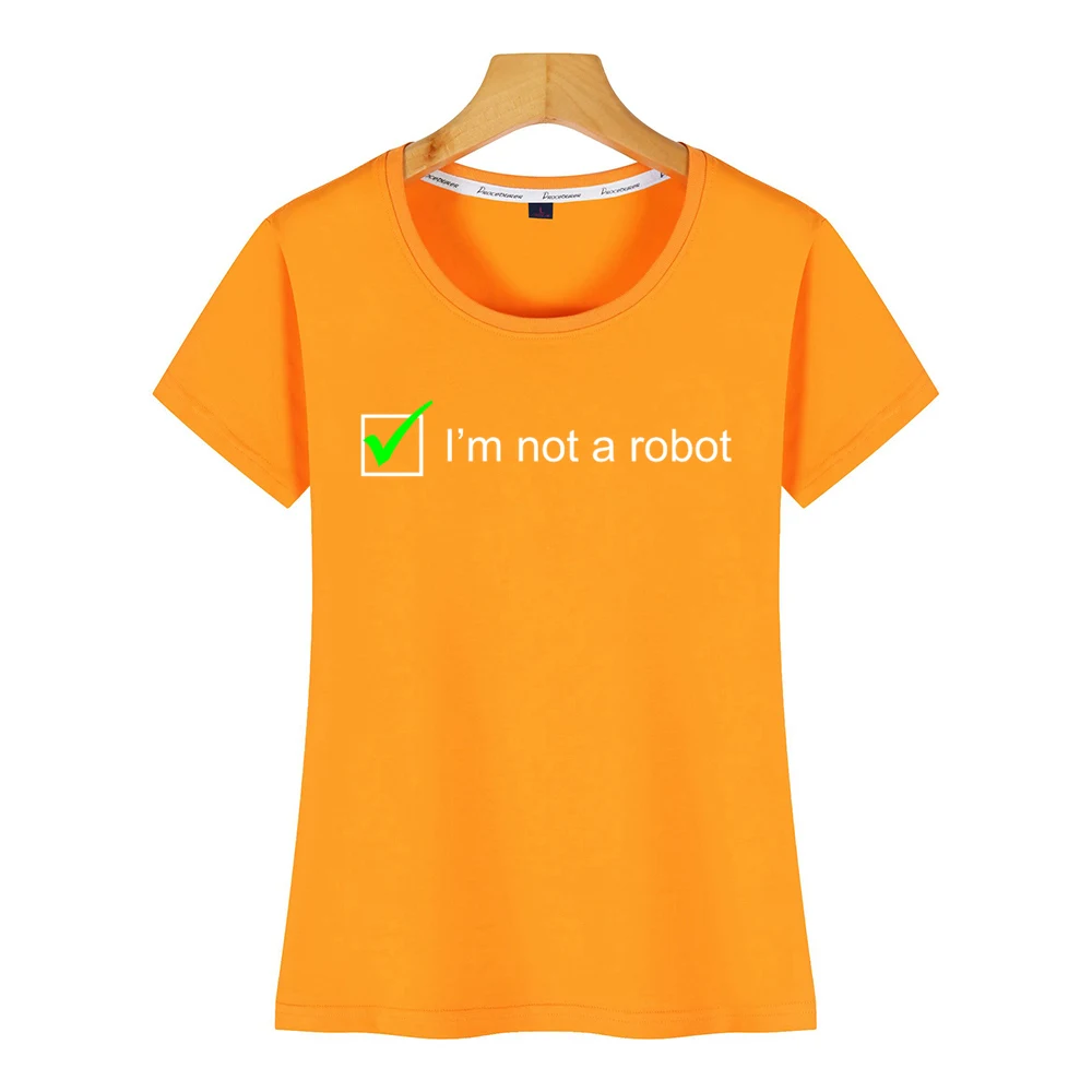 Топы футболки для женщин i am not robot captcha nerd Интернет-дизайн черная женская футболка