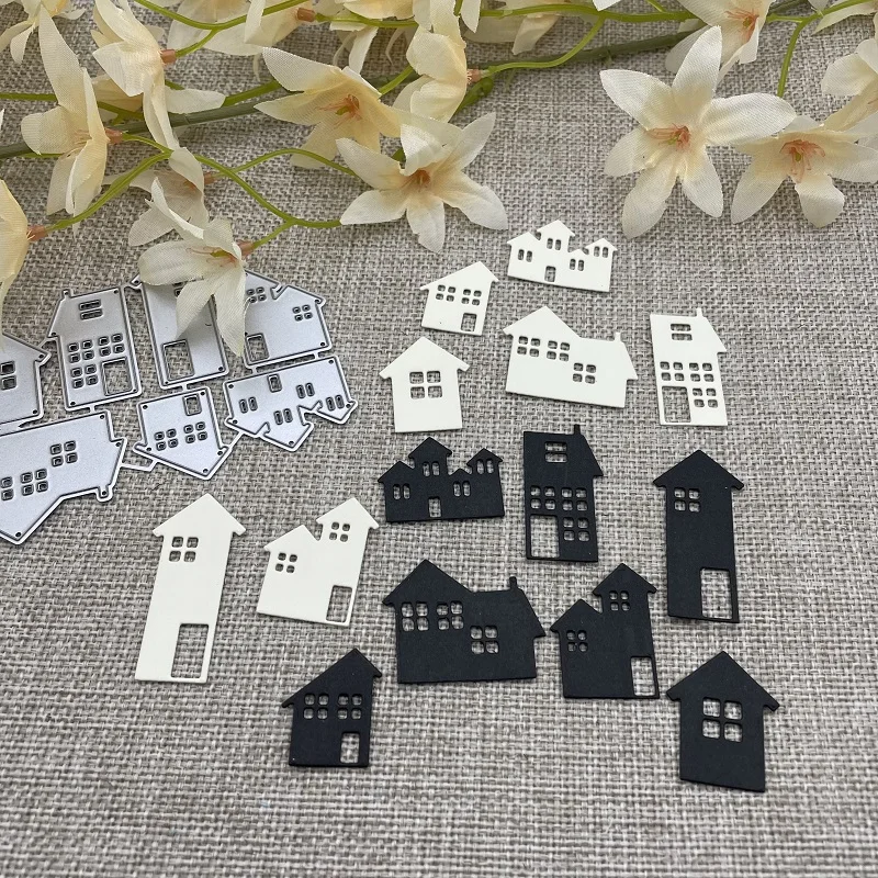 

Разные дома металлические штампы трафареты для DIY скрапбукинга декоративное тиснение ручная работа штамповочный шаблон форма