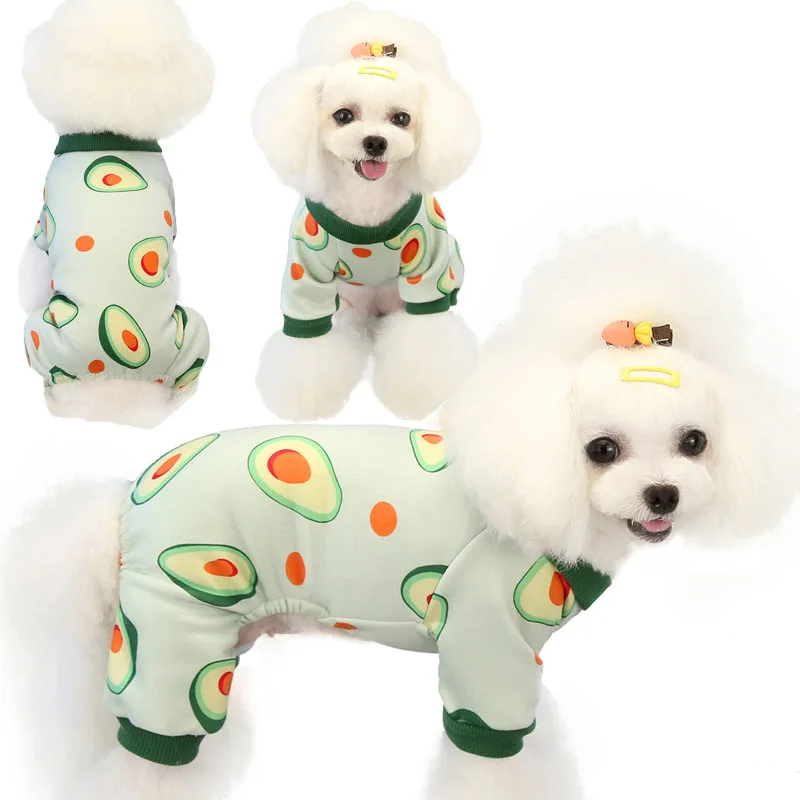 Одежда с принтом для собак и кошек комбинезон животных Пижама пальто маленьких