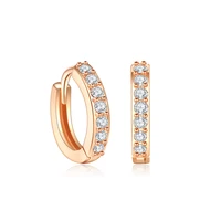rose gold silver color korean simple small exquisite single row zircon earrings for girls women birthday stud earrings gifts
