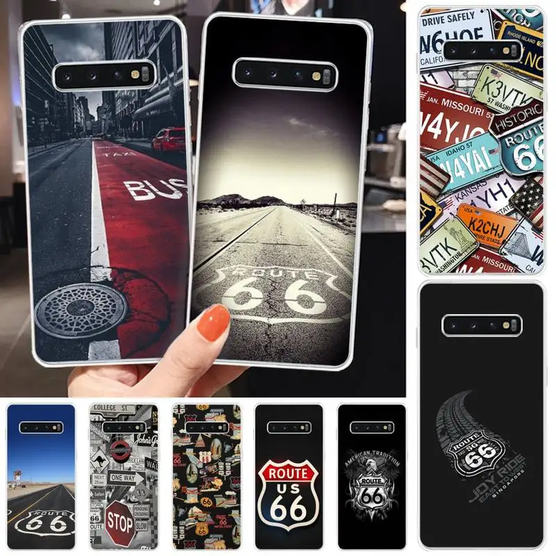 HaNismt US Route 66 чехол для телефона Samsung S6 S7 edge S8 Plus S9 S10 plus E(lite)|Чехлы-накладки| |