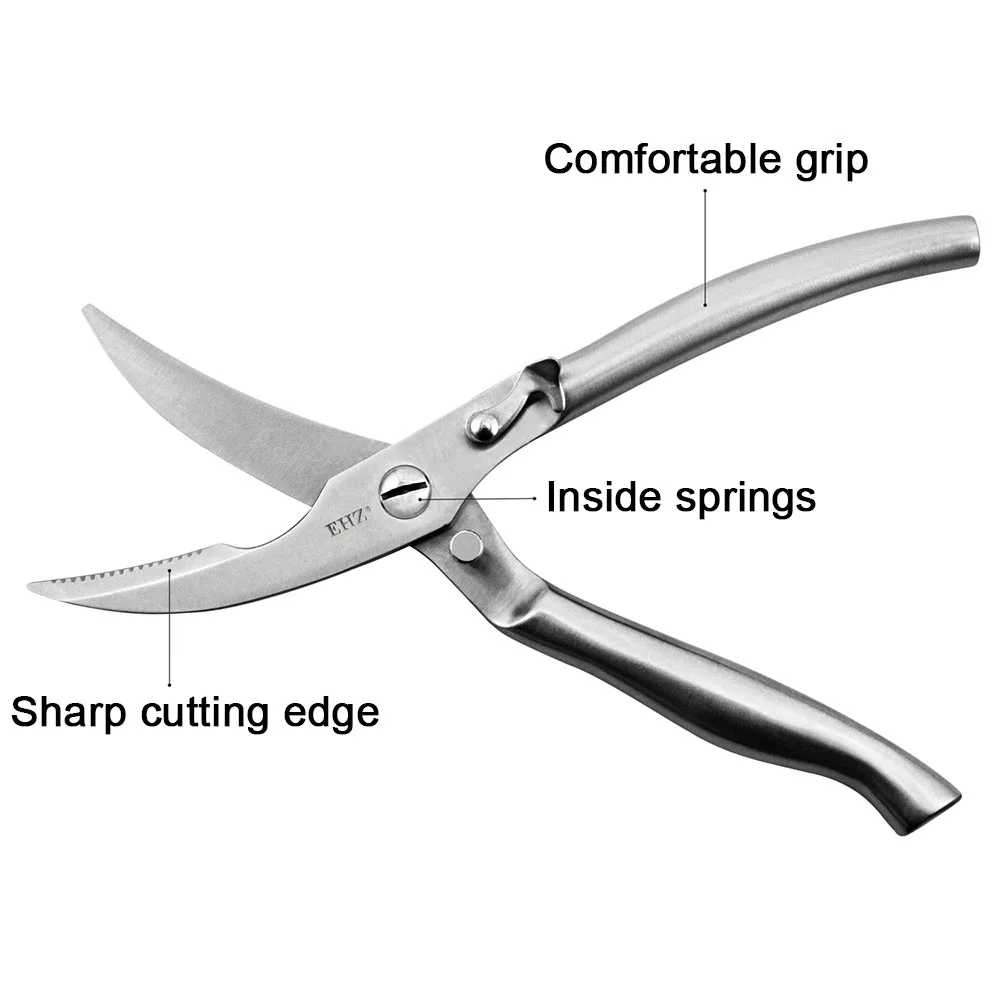 

Kitchen Scissors Stainless Steel Chicken Shears Heavy Duty Meat Shears Ultra Sharp Bone Cutter Cook Tool Cut Poultry Shear Fish