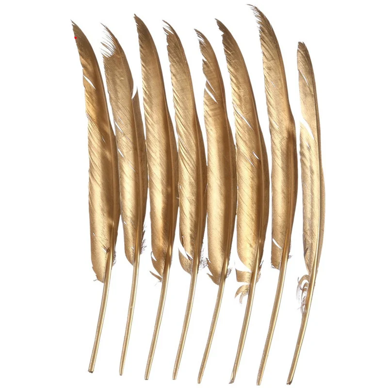Оптовая продажа красивые золотистые и Серебристые гусиные/утиные перья