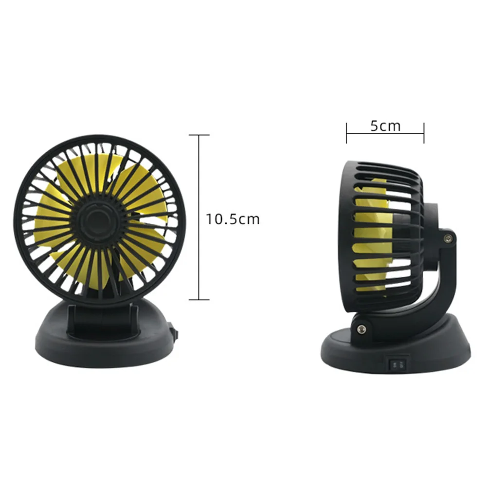 

12/24V Car Electric Fan Truck Fan 5 Blades Rotatable Mini Electric Cooling Fan Mini Portable Summer Foldable Silent Radiator Fan