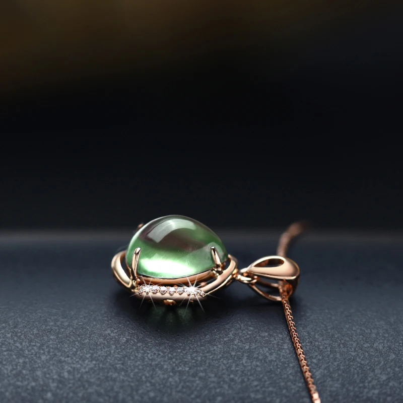 LSZB Natural grape stone 18K Pure Gold Pendant Real AU 750 Solid Upscale Trendy Classic Fine Jewelry Hot Sell New 2020 | Украшения и