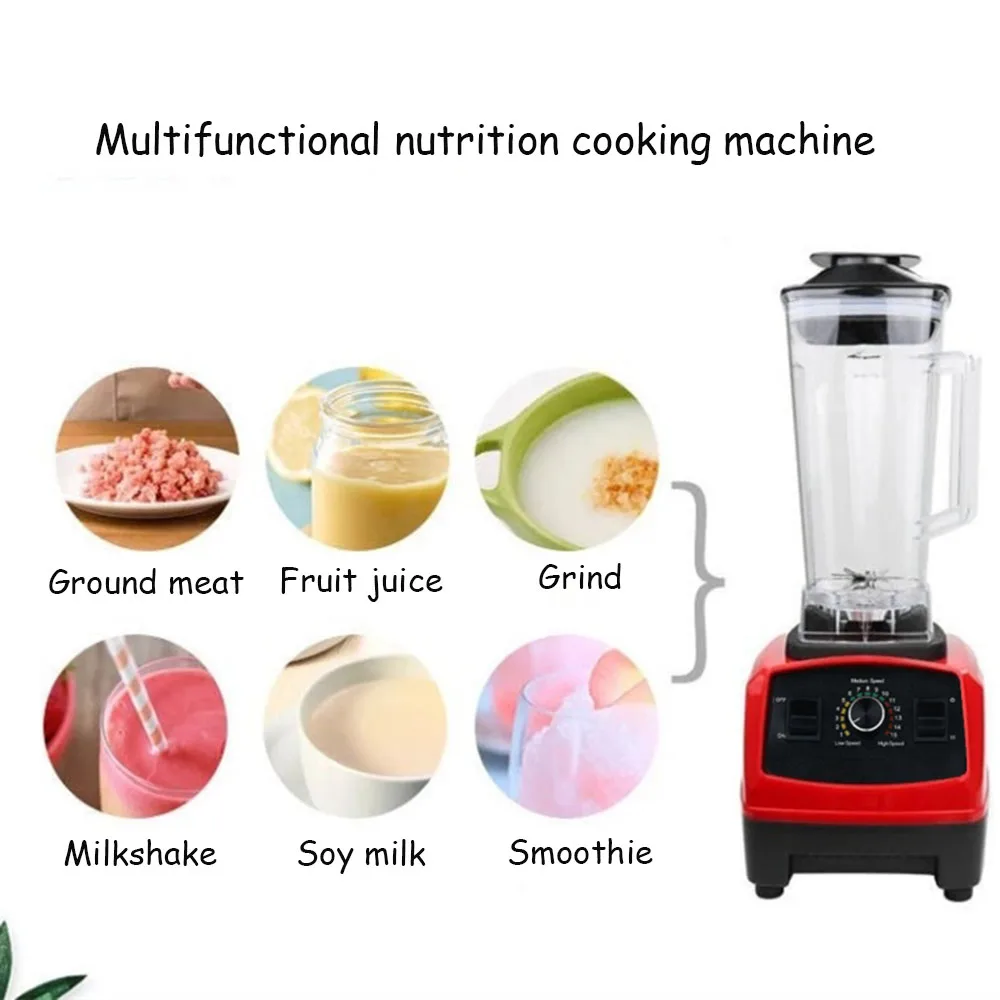 

6 Speed 1500W Multifunction Heavy Duty Commercial Mixer Juicer Food Processor Ice Smoothie Fruit Blende Machine