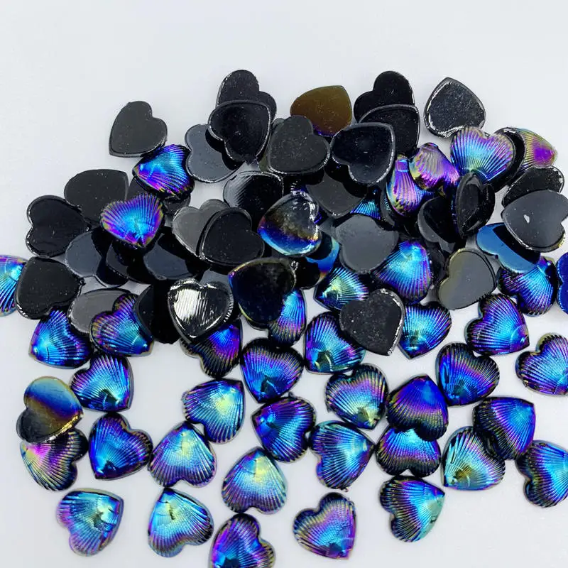 

100pcs 8mm AB Heart Rhinestone Flatback Acrylic &Resin Crystal Stones Non Hotfix Scrapbook Strass Beads -A39