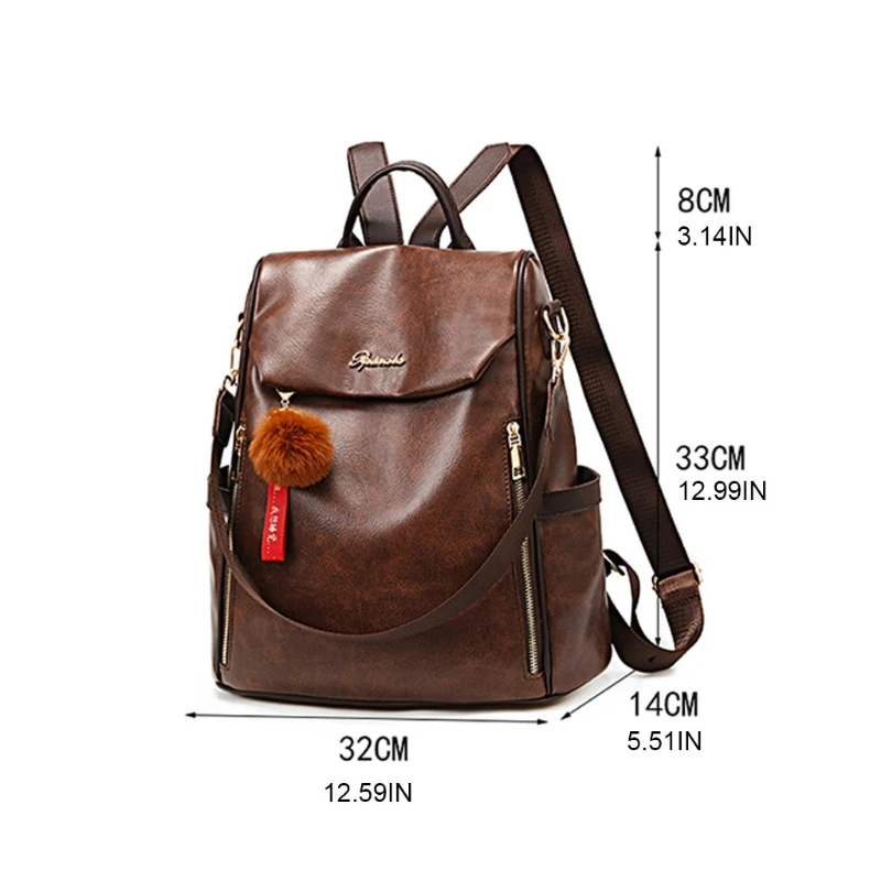 

Mochilas Women PU Leather Anti-theft Backpack Ladies Fashion Casual Daypack Travel Large School Shoulder Bags