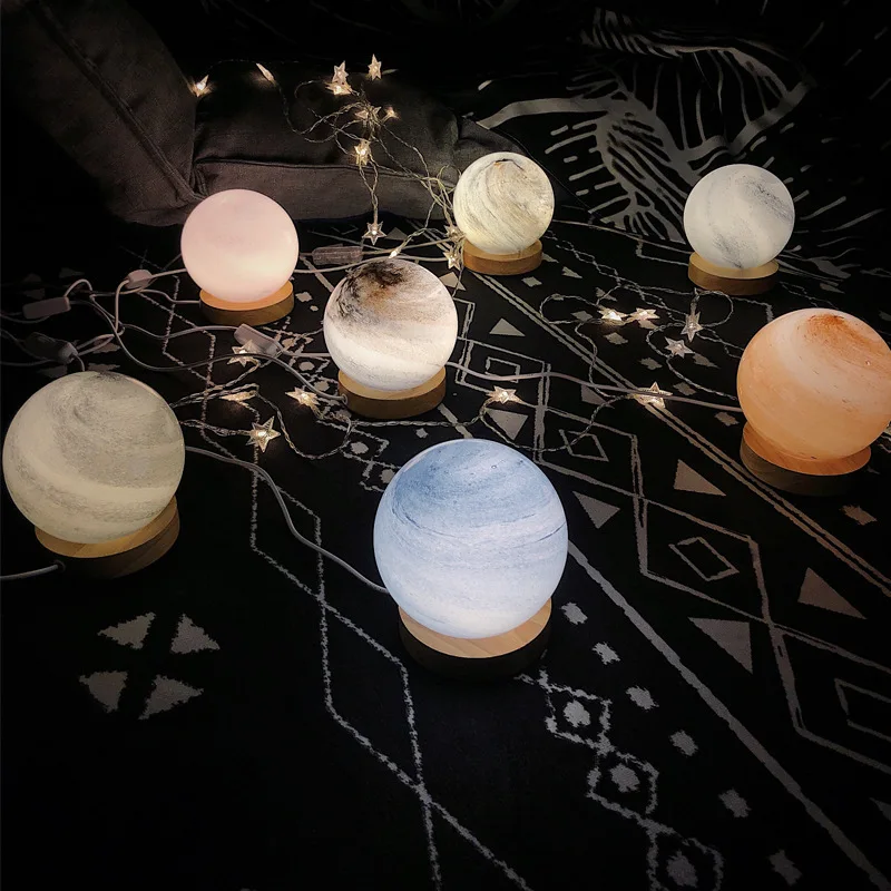 Enlarge LED Crystal Star Celestial Body Lamp Room Decor Table Lamp Gift Boyfriend Festoon  New Year's Decorations