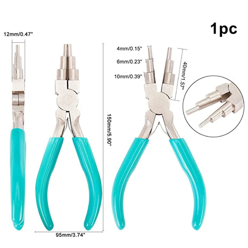 

6-In-1 Bail Making Pliers Loop Sizes 2 9 Millimeter Wire Wrapper Looping Forming Jewelry Pliers Jewelry Making Tools